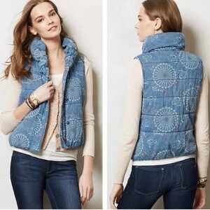 Anthropologie Pilcro & The Letterpress Chambray Puffer Vest